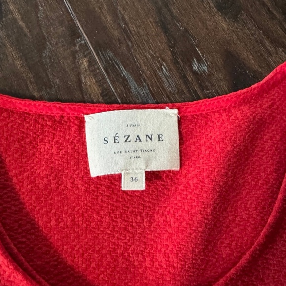 Sézane Red Ruffled blouse - Picture 5 of 6